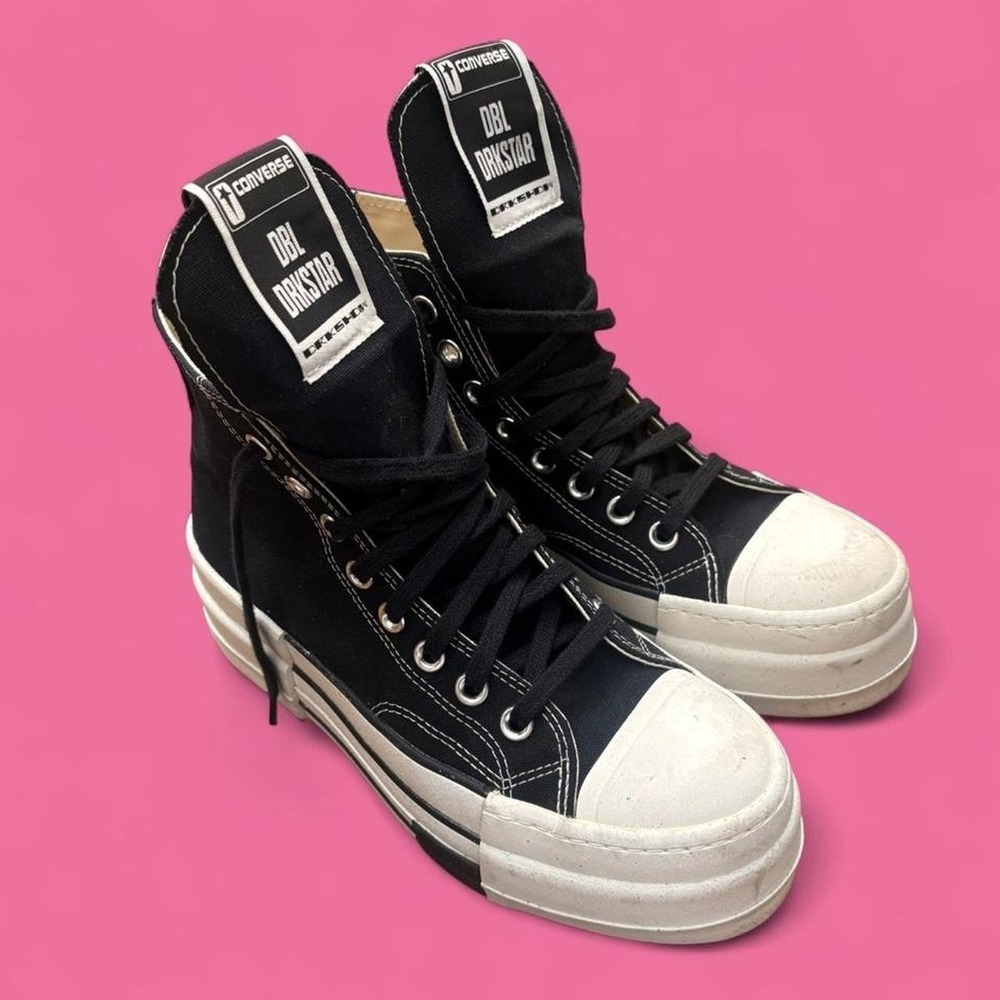 Rick Owens DRKSHDW DBL DRKSTAR x Converse Black High Top Sneaker